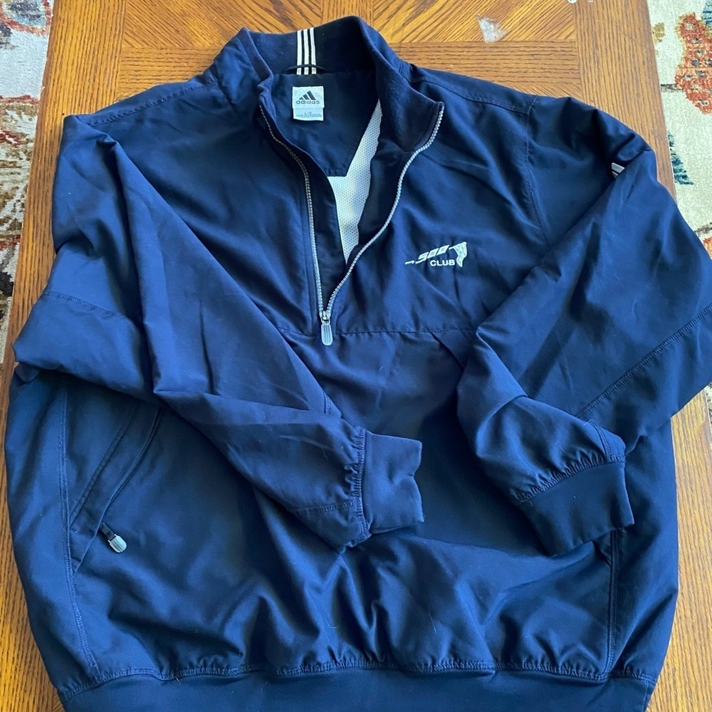 Adidas Navy Blue Pull Over Jacket - Picture 7 of 10